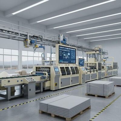 ক্ষমতা ৩-৫ মিলিয়ন বর্গমিটার ফাইবার সিমেন্ট বোর্ড উৎপাদন লাইন উচ্চ অটোমেশন পিএলসি কন্ট্রোল সিস্টেম ১ বছরের গ্যারান্টি অটোমেশন